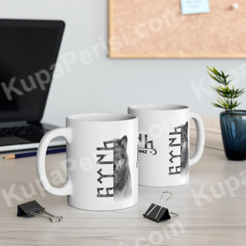 Göktürk Kurt Başlı Kişiye Özel Kupa - Detay Görseli 5