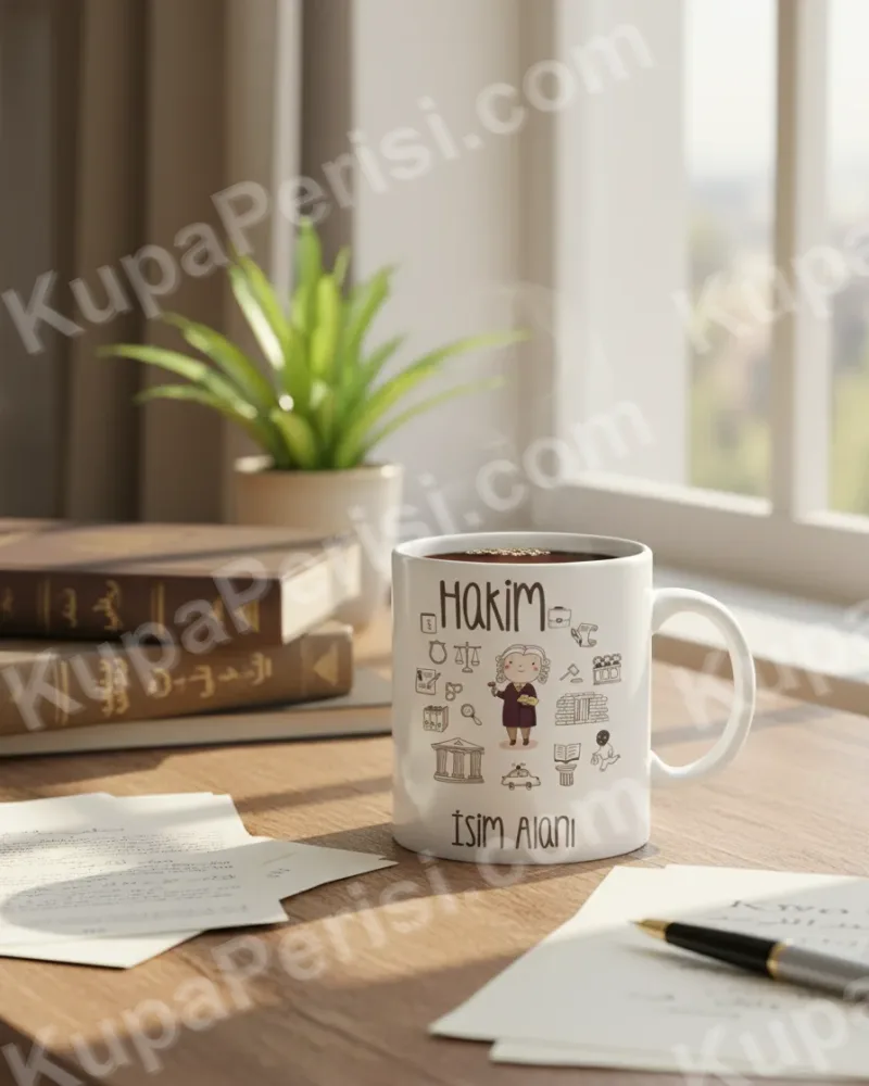 Kişiye Özel Hakim Temalı Karikatür Kupa - Detay Görseli 5