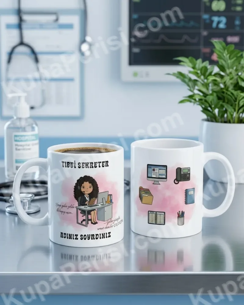 Tıbbi Sekreter İsimli Karikatür Kupa - Detay Görseli 2
