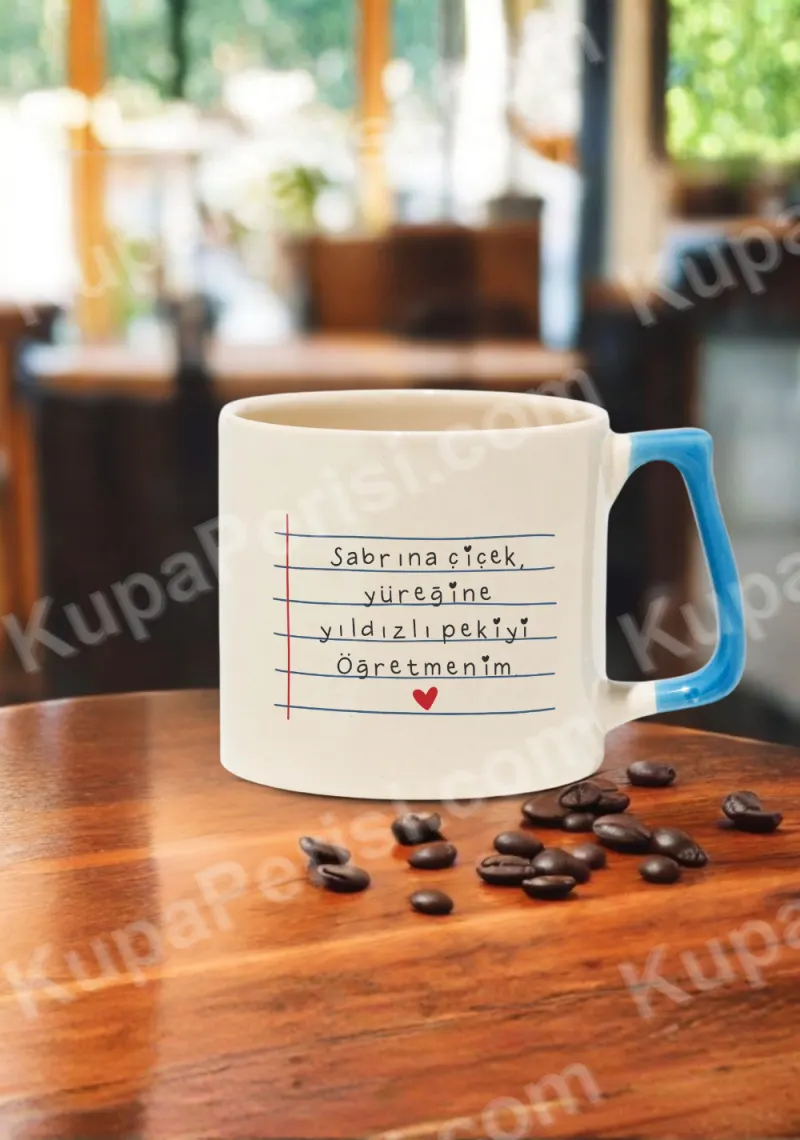 Kalpli Mavi Kulplu Öğretmen Kupası - Detay Görseli 2