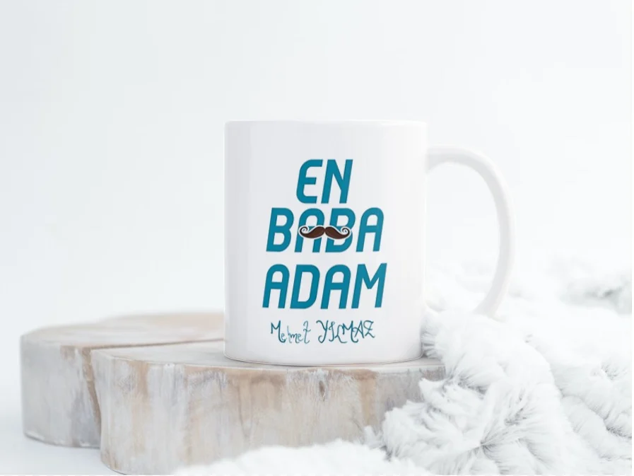 En Baba Adam Bıyıklı İsimli Kupa
