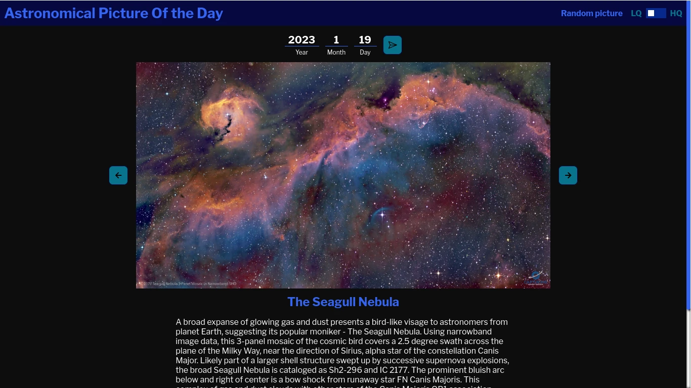 Screenshot of APOD App