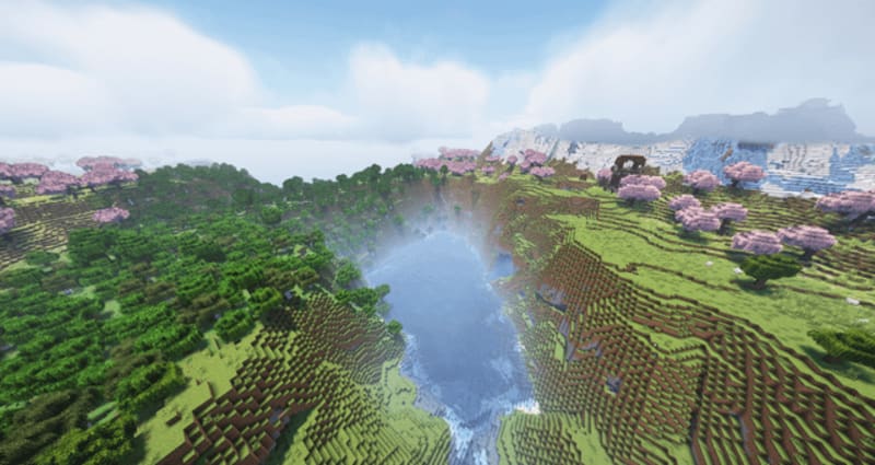 Cherry Grove Rift Minecraft seed screenshot