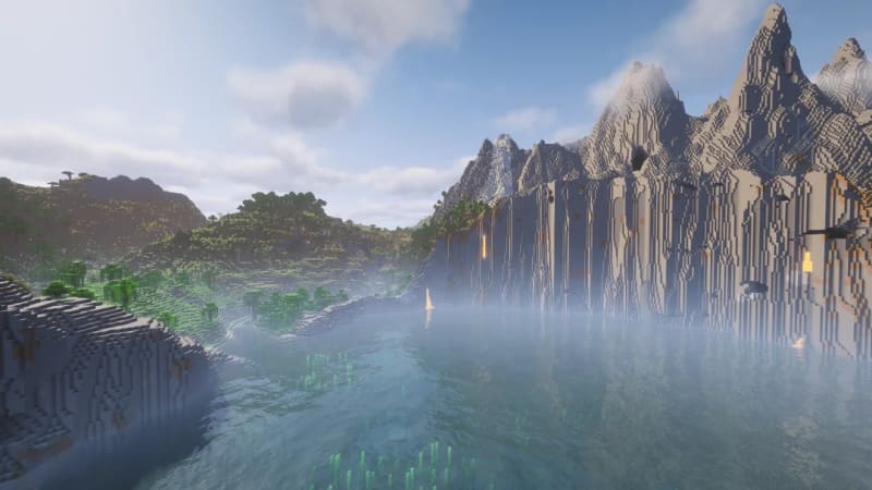 Massive Mountain Cliffs Minecraft seed screenshot