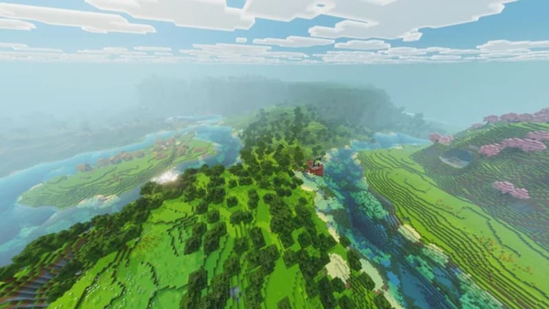 Cherry Blossom Island Village Minecraft seed screenshot