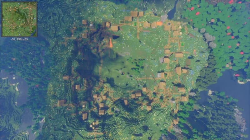 Quad Village Blossom Plateau Minecraft seed screenshot