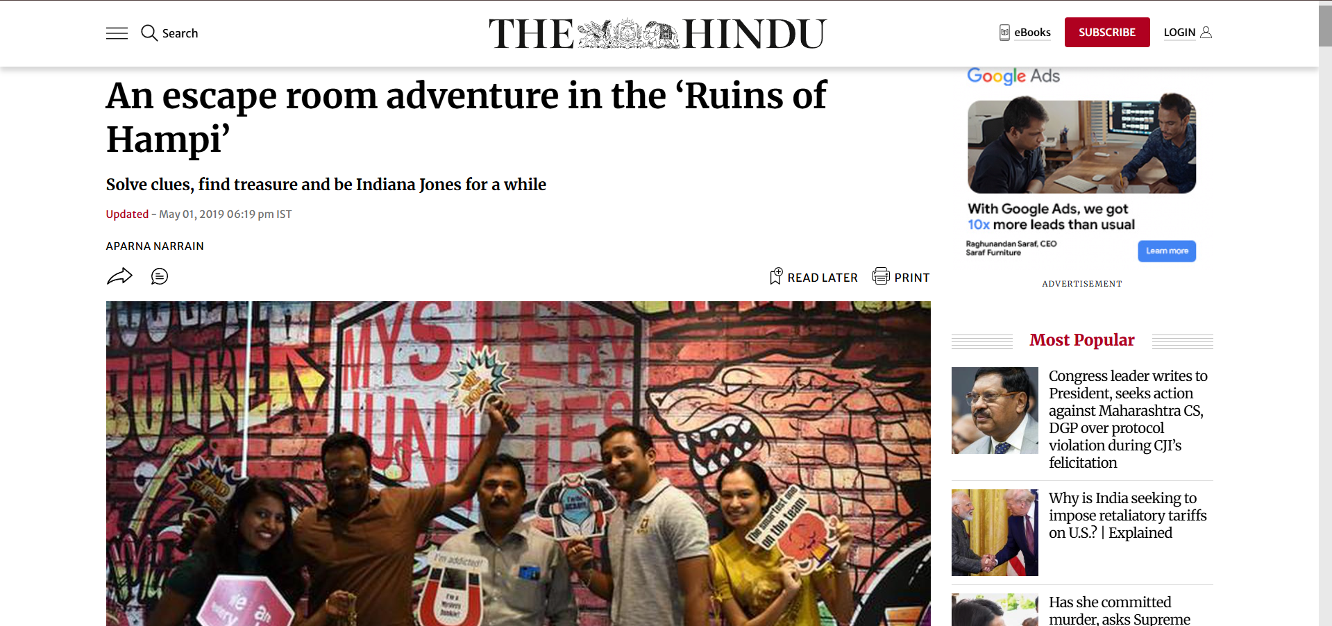 Become Indiana Jones for an Hour – Step into the ‘Ruins of Hampi’ at Escape Room Koramangala