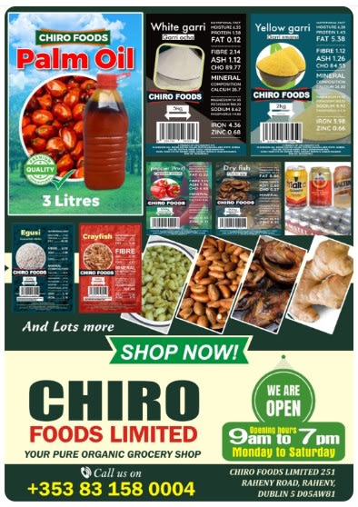 Dublin’s No. 1 African Shop - Chiro Foods Limited