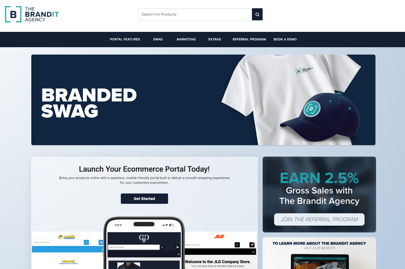 Preview of the Brandit demo portal