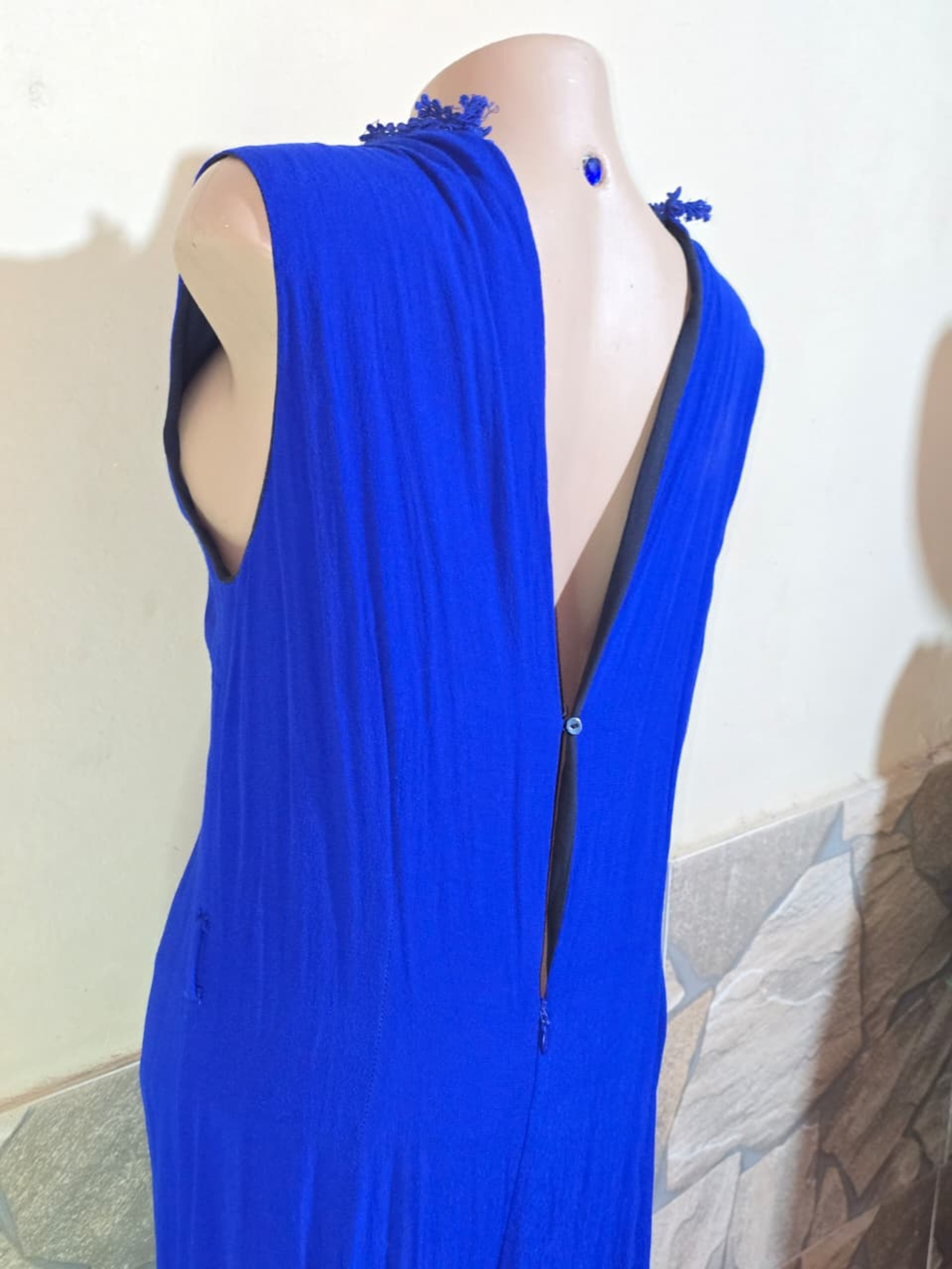 Enterizo Largo Elegante Azul Zara 3