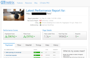 シックスコア(sixcore)のGTmetrixによるスピードテスト結果を表示しています