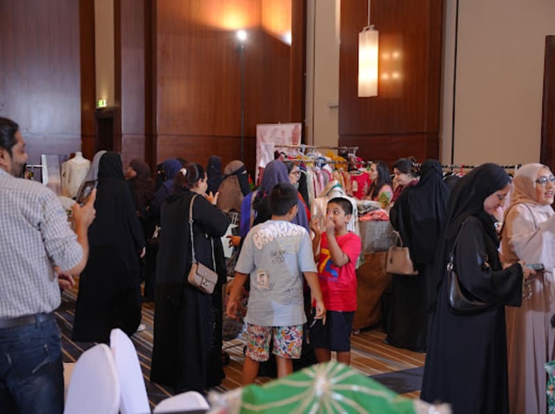 Visitors browsing an exhibition