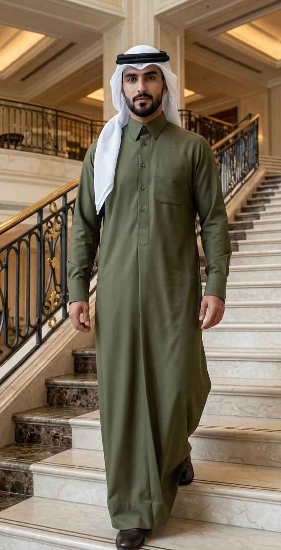 Qatari Style — original BAIT AL LIBAS client photograph, displayed uncropped