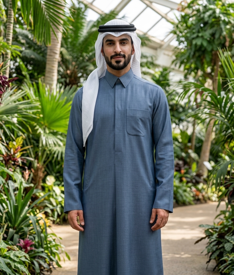 Qatari Style — original BAIT AL LIBAS client photograph, displayed uncropped