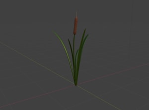 A 3D model of a cattail plant.
