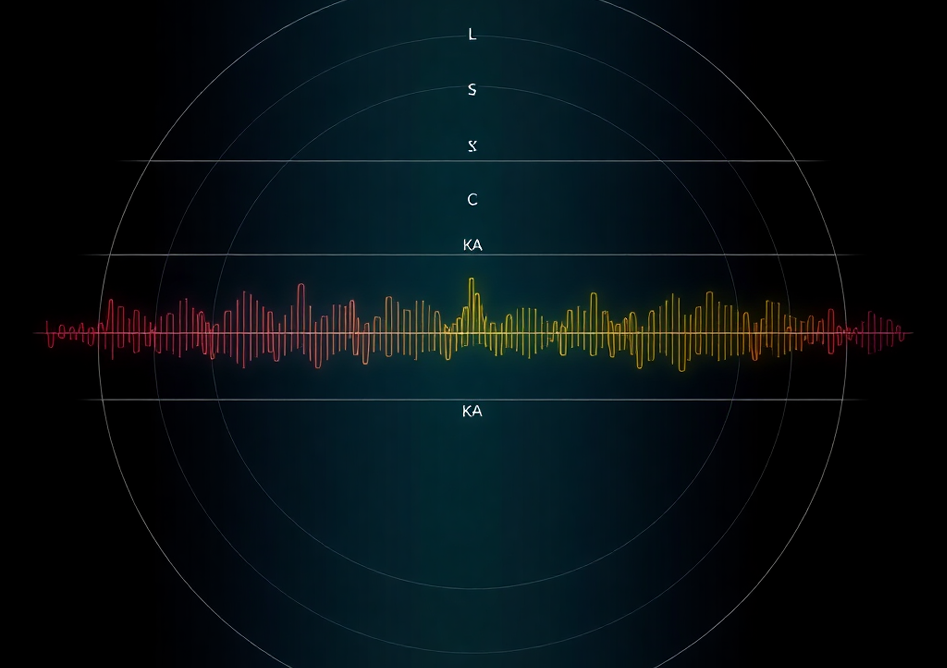 Waveform visualization across multiple bands