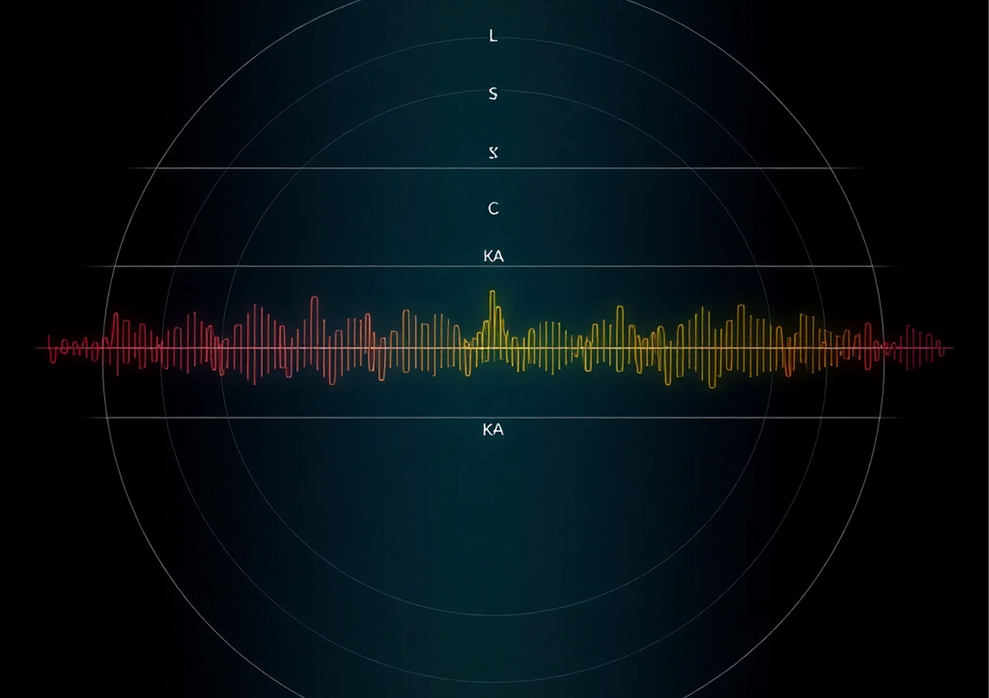 Waveform visualization across multiple bands
