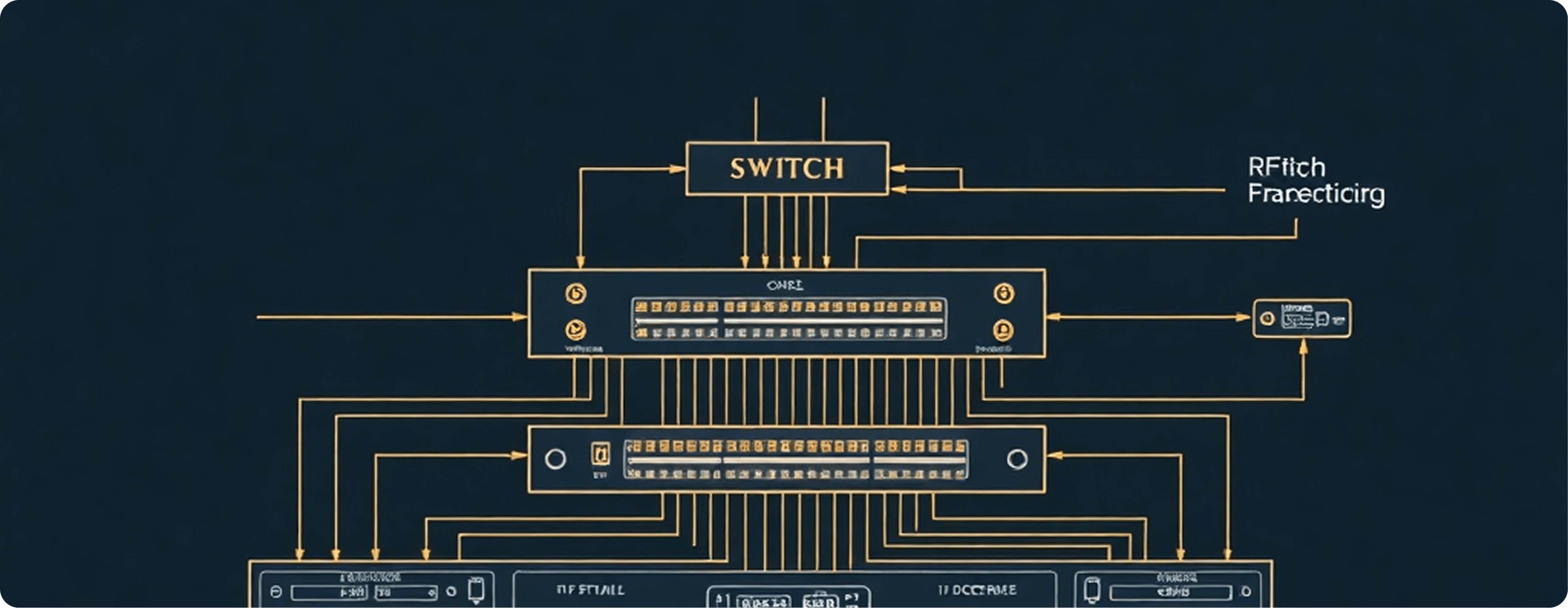 Simplified architecture diagram of the 16×12 non-blocking RF switch system
