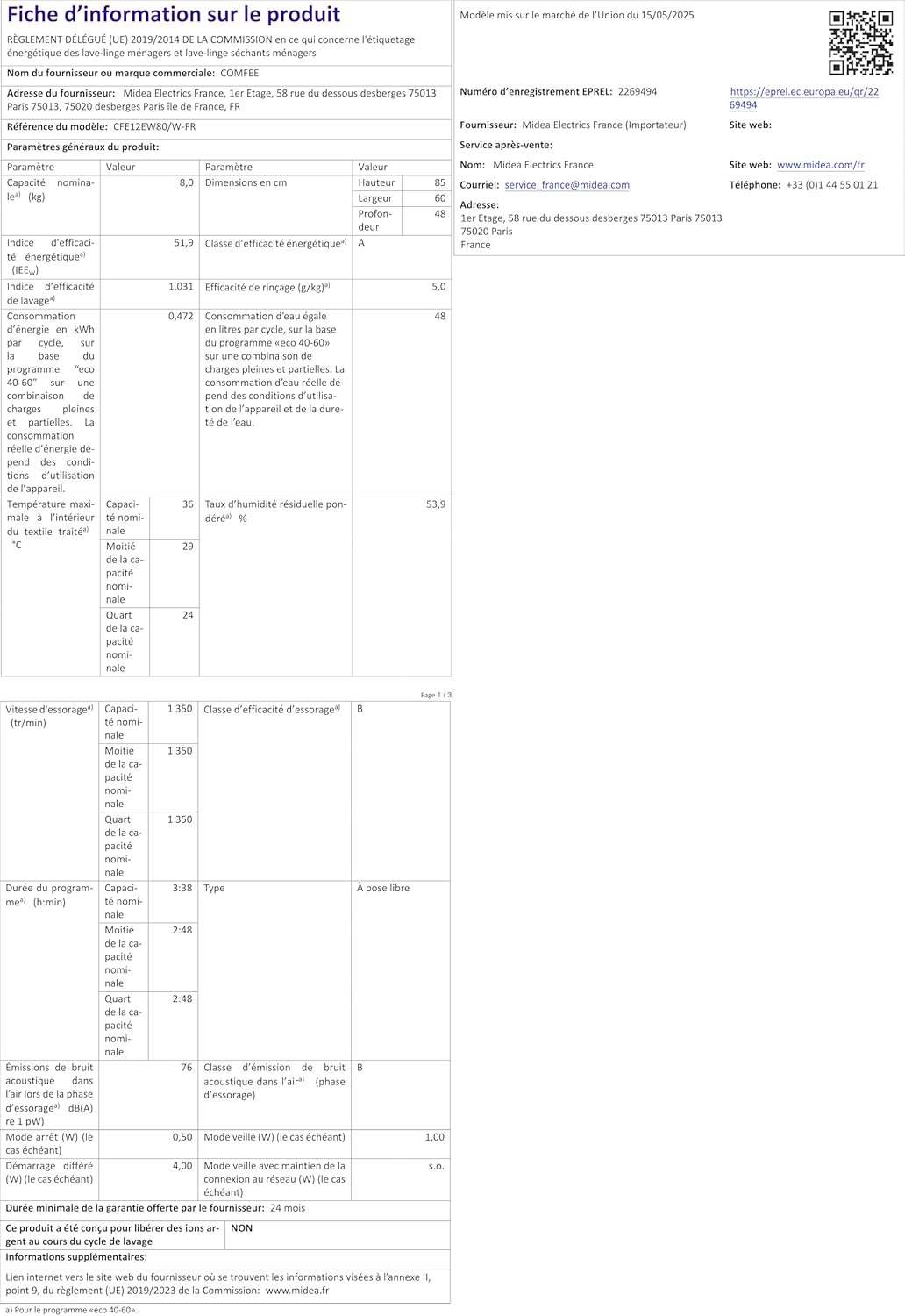Vue 4 de Electrolux Machine Laver
