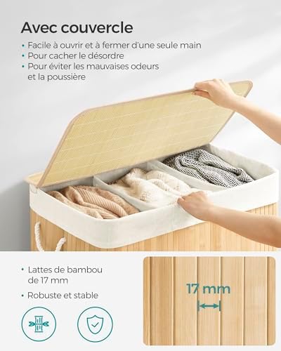 Vue 3 de Songmics Panier Linge