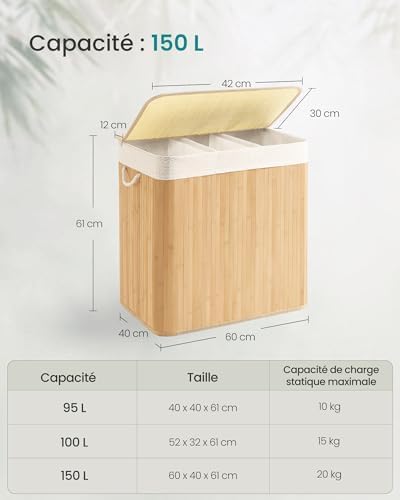 Vue 6 de Songmics Panier Linge