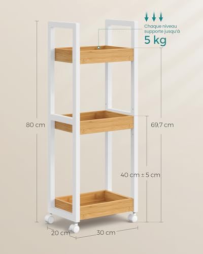Vue 4 de Songmics Chariot De Salle