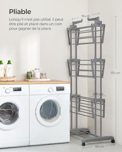 Vue 6 de Songmics Etendoir Linge