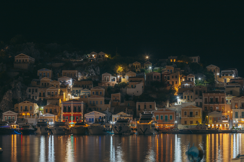 Symi Island, Dodecanese, Greece  | Night glow 