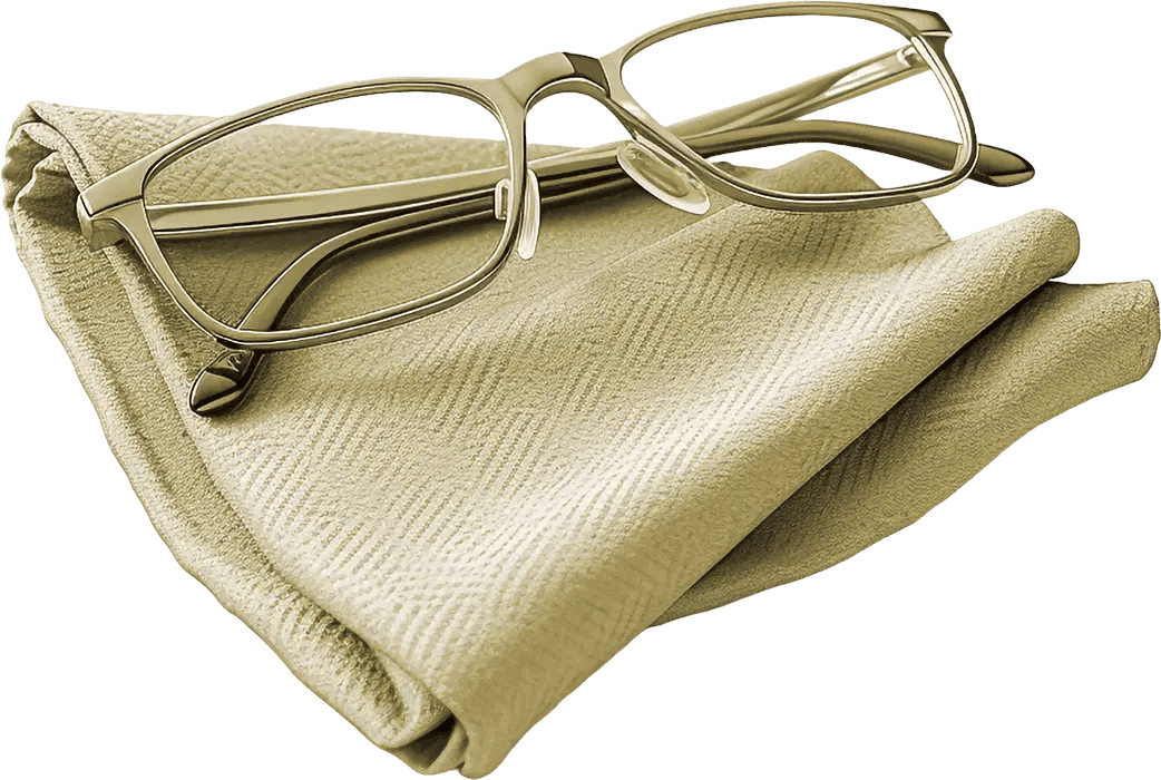 Glasses and cleaning cloth