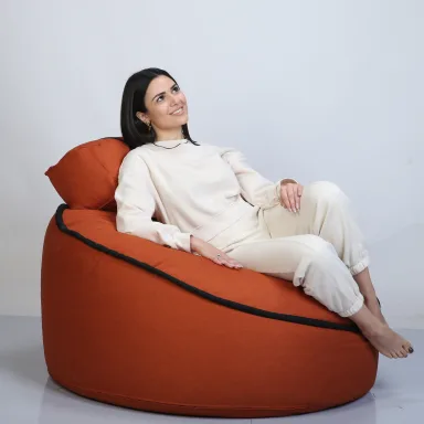 round pouf, στρογγυλό πουφ