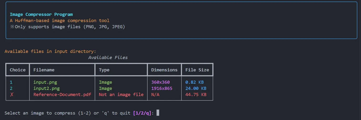 Huffman Image Compressor - 1