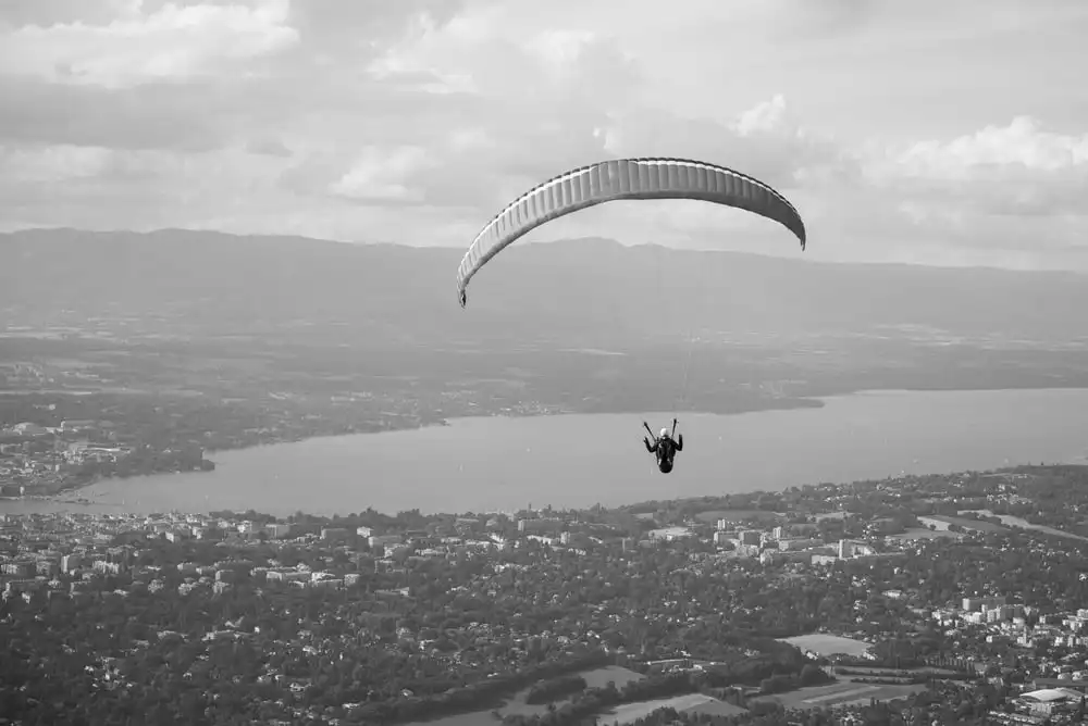 Paragliding over Geneva Lake