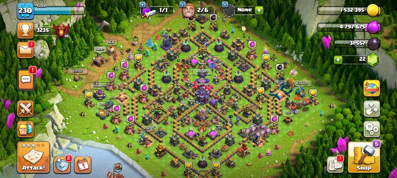 Clash of Clans Account – TH:15, Level 230, 0 Gems, BK:80, AQ:80, GW:54, RC:55, Pet:30 (IOS/Android)