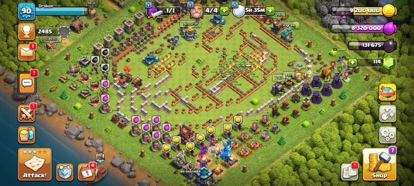 Clash of Clans Account – TH:13, Level 90, 0 Gems, BK:35, AQ:33, GW:30, RC:8 (IOS/Android)