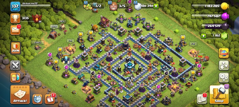 Clash of Clans Account – TH:13, Level 137, 0 Gems, BK:45, AQ:45, GW:36, RC:21 (IOS/Android)