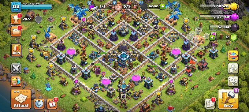 Clash of Clans Account – TH:13, Level 133, 0 Gems, BK:55, AQ:64, GW:39, RC:37 (IOS/Android)