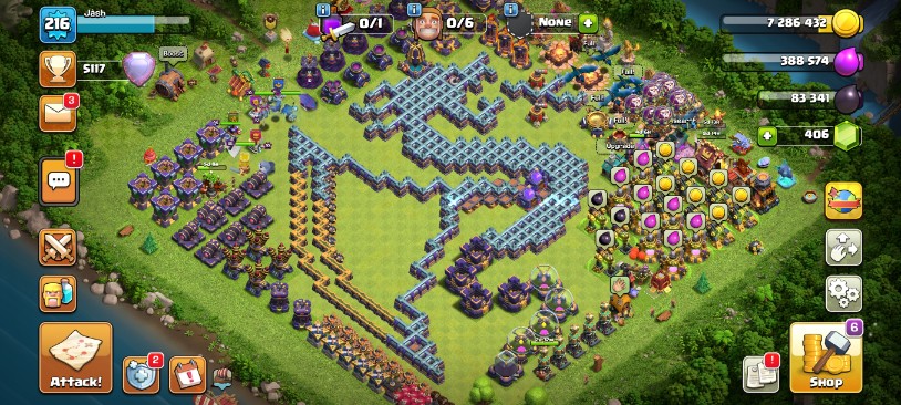 Clash of Clans Account – TH:16, Level 216, 0 Gems, BK:74, AQ:87, GW:54, RC:52 (IOS/Android)