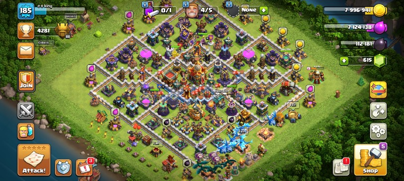 Clash of Clans Account – TH:16, Level 185, 0 Gems, BK:41, AQ:61, GW:43, RC:28 (IOS/Android)