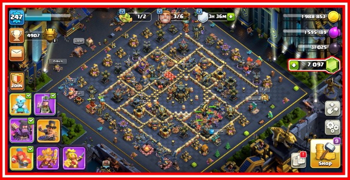Clash of Clans Account – TH:17, Level 0, 7100 Gems, BK:0, AQ:0, GW:0, RC:0 (IOS/Android)