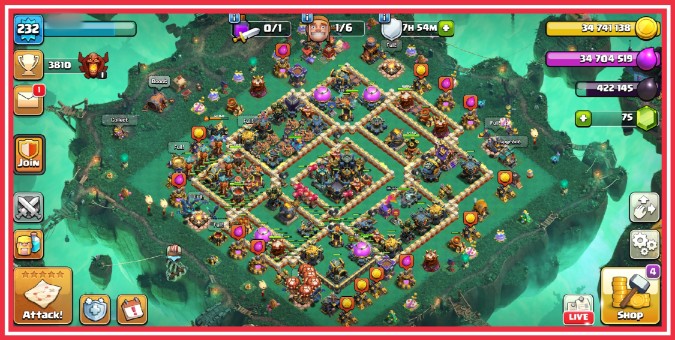 Clash of Clans Account – TH:17, Level 232, 0 Gems, BK:100, AQ:100, GW:78, RC:75, Pet:50 (IOS/Android)
