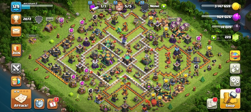 Clash of Clans Account – TH:14, Level 129, 220 Gems, BK:39, AQ:50, GW:41, RC:44 (IOS/Android)