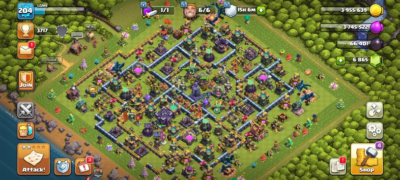 Clash of Clans Account – TH:15, Level 0, 6800 Gems, BK:80, AQ:80, GW:58, RC:55 (IOS/Android)