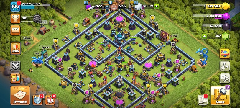 Clash of Clans Account – TH:13, Level 186, 0 Gems, BK:66, AQ:67, GW:50, RC:41 (IOS/Android)