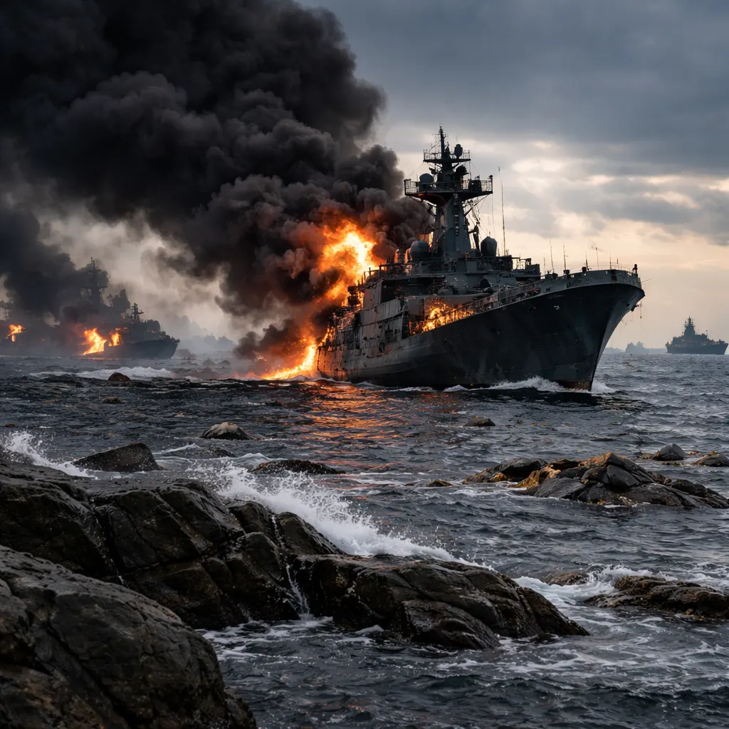 Ukraine Strikes Sink 13 Russian Ships in Caspian, Shifting Naval Balance