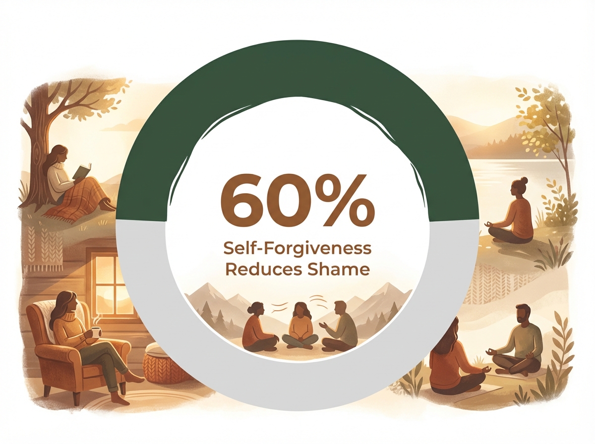 Infographic showing Reduction in Shame-Driven Triggers with Self-Forgiveness: 60%