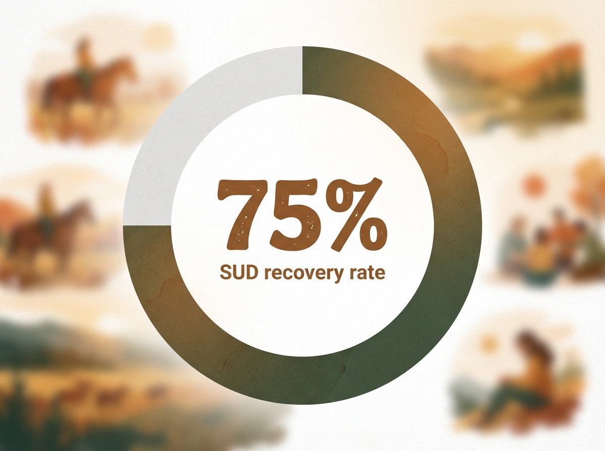 Infographic showing Eventual recovery rate for individuals with SUD: 75%