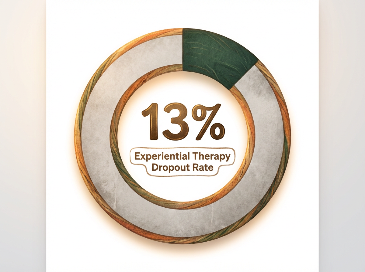 Infographic showing Average Dropout Rate for Experiential Therapy: 13%