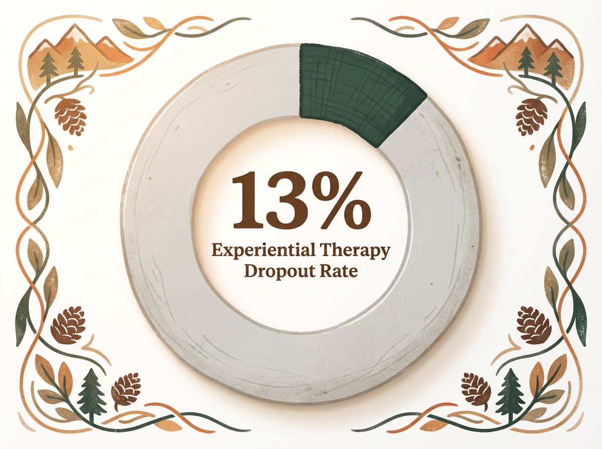 Infographic showing Average Dropout Rate for Experiential Therapy: 13%