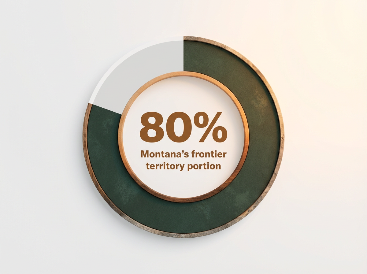 Infographic showing Portion of Montana classified as frontier territory: 80%