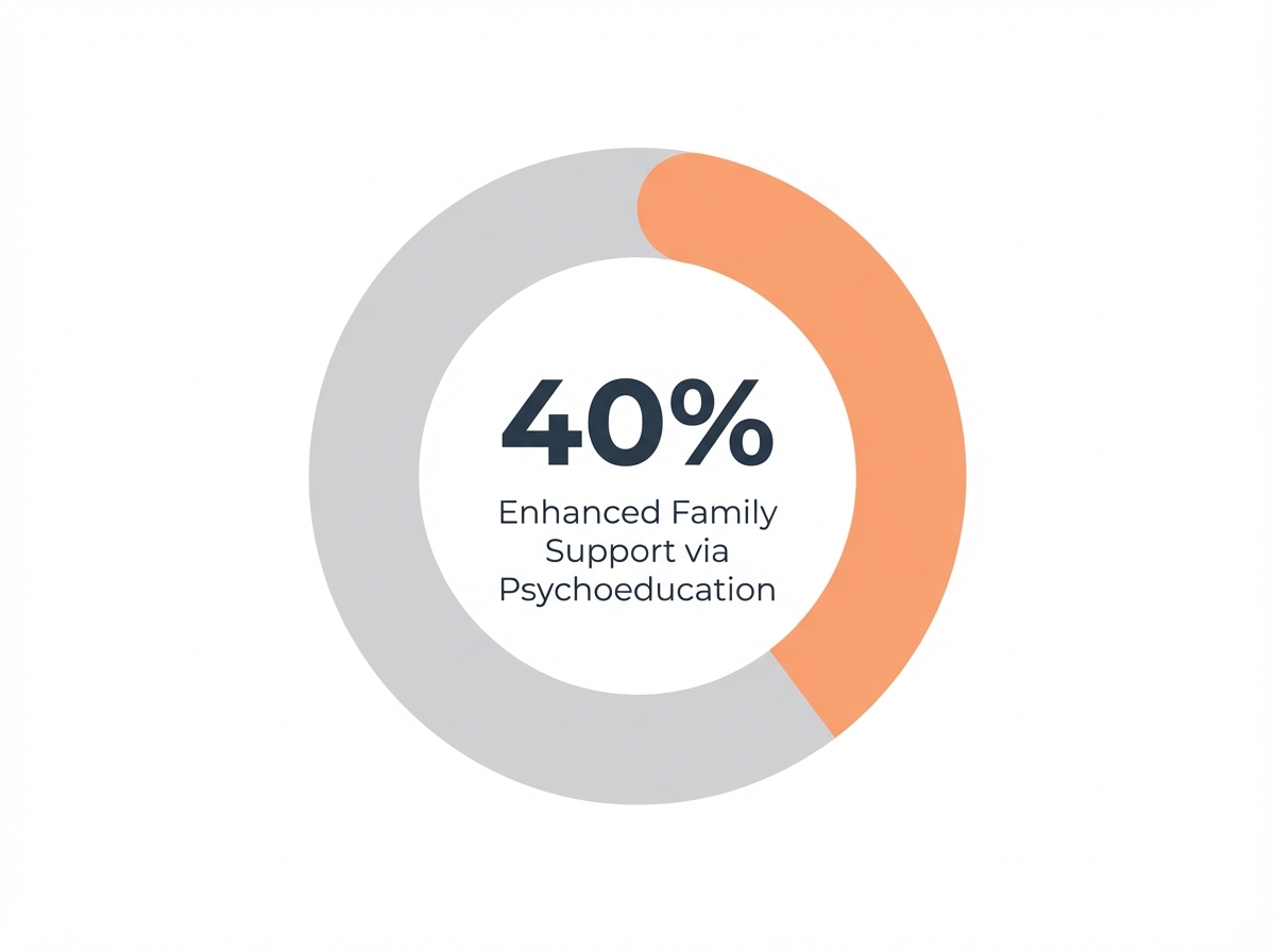 Infographic showing Improved Family Support Ability with Psychoeducation: 40%